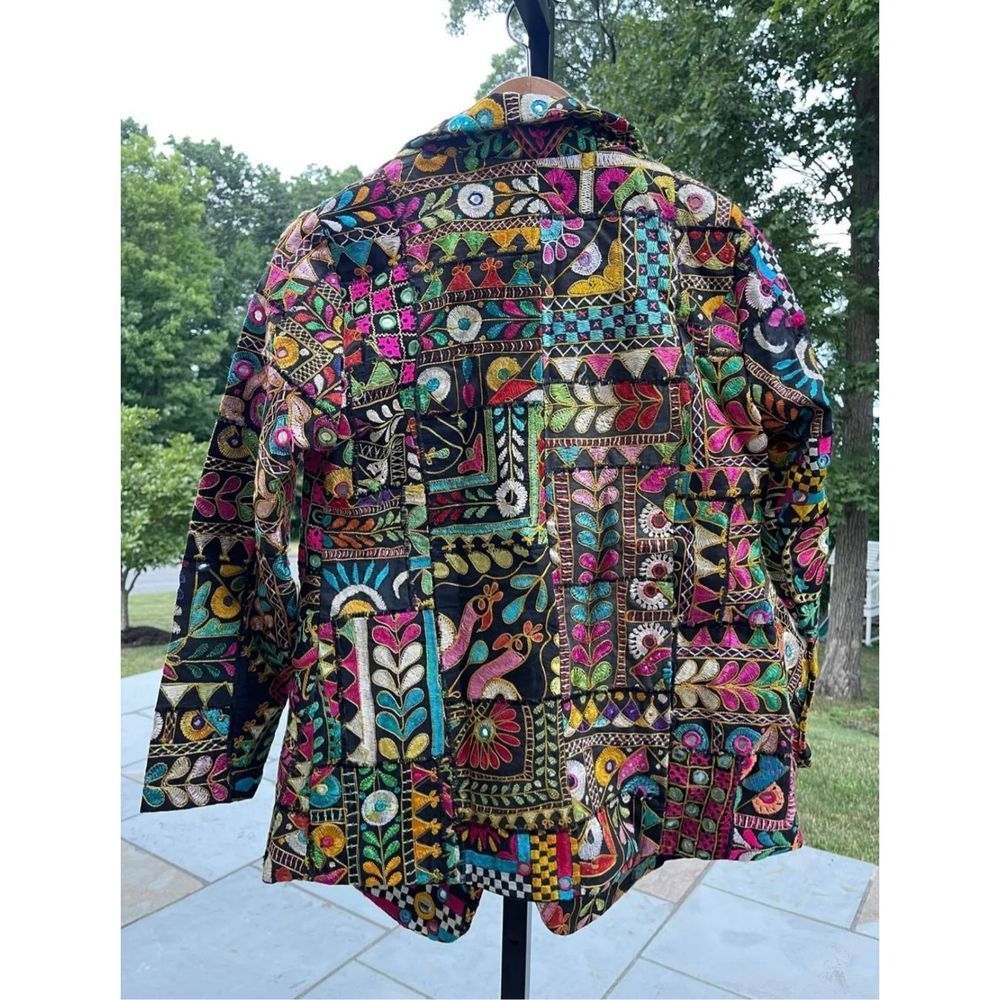 New Free People x Momo New York Frida Vintage Patchwork Blazer Jacket XS - Picture 4 of 5